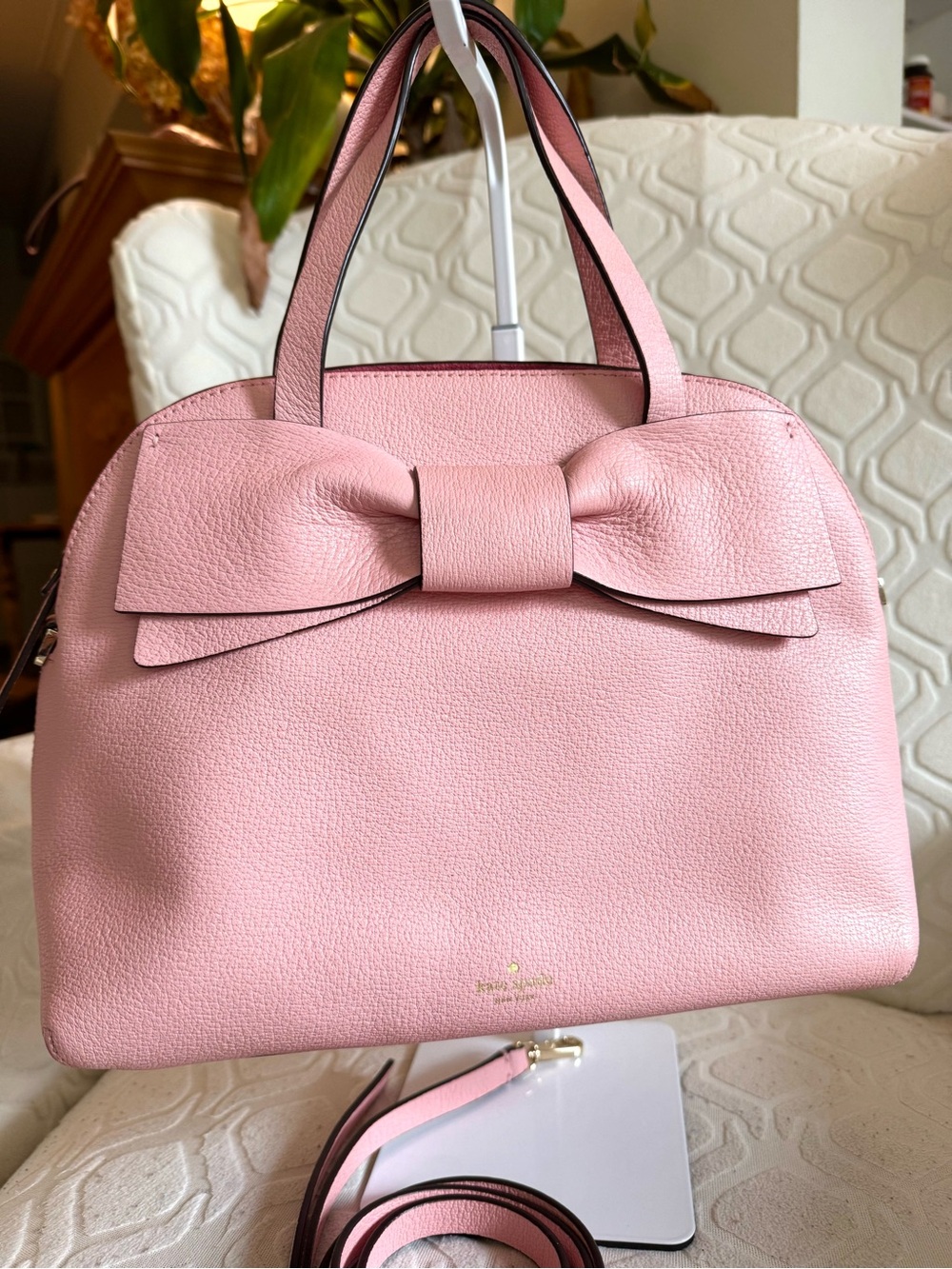 Kate Spade Pink Bow Accent Leather Satchel - Women Bags